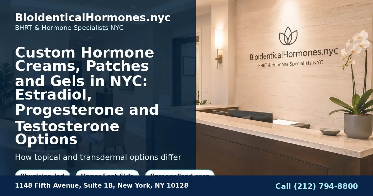 Custom Hormone Creams, Patches and Gels in NYC: Estradiol, Progesterone and Testosterone Options