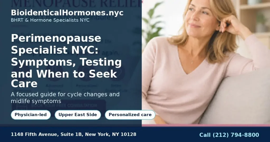 Perimenopause Specialist NYC: Symptoms, Testing and When to Seek Care