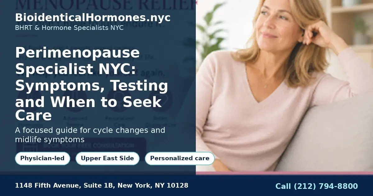 Perimenopause Specialist NYC: Symptoms, Testing and When to Seek Care